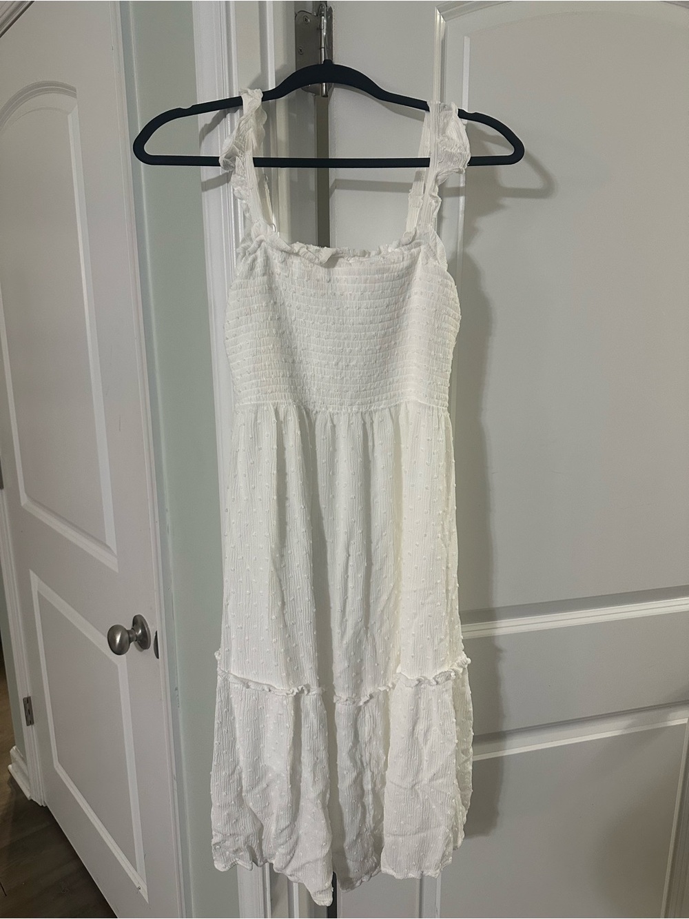 White Midi Sundress with Ruffle Straps